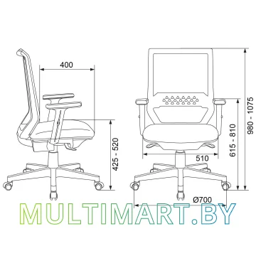 Компьютерное кресло Бюрократ MC-611N TW-01 38-418 (черный) картинка 6